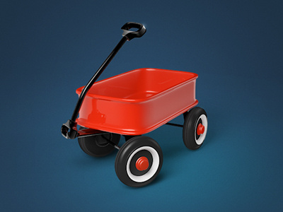 Red Wagon Icon childhood paint red toy wagon