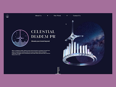 Celestial Diadem Branding - Web Mockup 3d 3d render art direction branding cinema 4d cinema4d design logo typography ui ux web web design website design