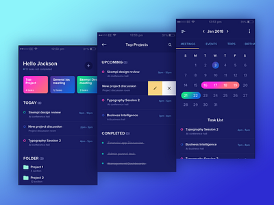 Task-manager - To Do List App calendar chennai design gradient illustration interface mobileapp reminder schedule taskmanager todolist uiux