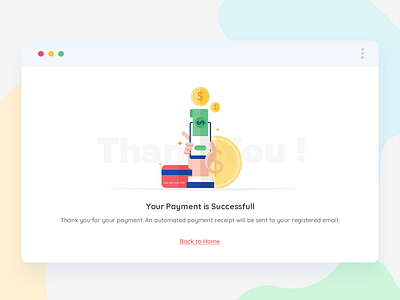Payment Success page branding chennai design illustration interface online payment page payment success thankyou transactions typography ui ux vector website