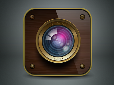 ios camera icon. Vector illustration ai cam camera gold icon icon design ios iphone retro vector wood