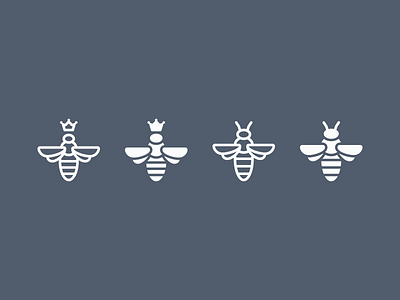 iOS icons: Bees bee crown design digital art glyphs graphic design honey honeybee honeycomb icon icon set icons icons8 ios filled icons outline queen queen bee ui vector