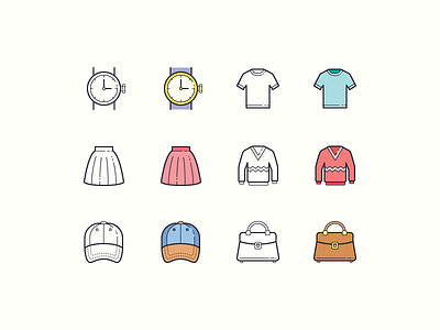 Hand Drawn icons: Clothing