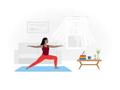 Fogg Illustration: Yoga at Home color design digital art exercice fitness app flat graphic design home icons8 illustration indoor training sports training ui ux vector work from home yoga yoga app yoga pose