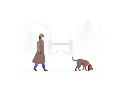 Interface Illustration: Searching detective dog graphic design icons8 illustration interface interface illustration searching sherlock ui ux