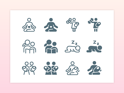 iOS icons: Parenting baby child design digital art icon icons ios mom newborn outline parenting vector