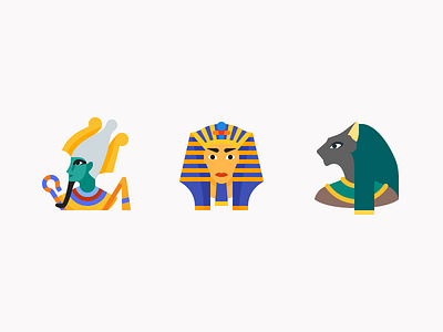 Flat Color icons: Egypt color design digital art egypt flat gods graphic design icon icon set icons pharaoh vector