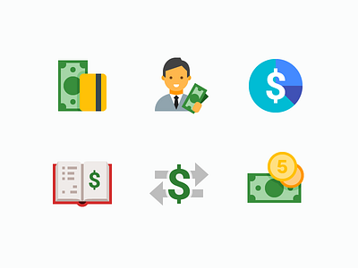 Flat Color Icons: Business & Finance business cash chart color design digital art finance flat icon icons money vector