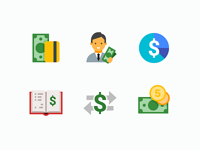 Flat Color Icons: Business & Finance