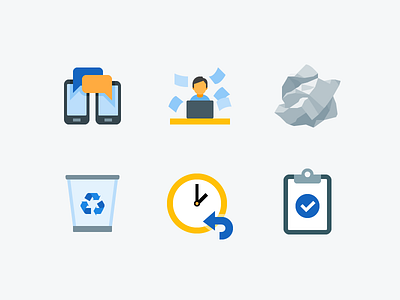 Flat Color icons: Work in progress color design digital art flat graphic design icon icons illustration paper vector work hard work in progress