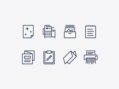 iOS icons: Office Equipment & Supplies clipboard design graphic design icon icon set icons icons8 ios office outline paper printer shredder ui vector