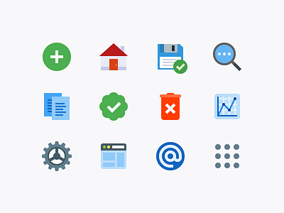 Flat Color Icons: User Interface