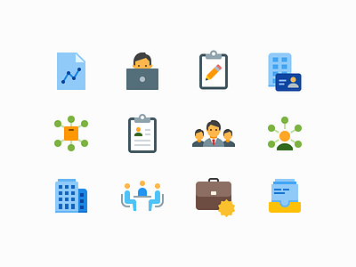 Flat Color icons: Business