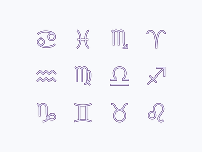 Office icons: Zodiac Symbols