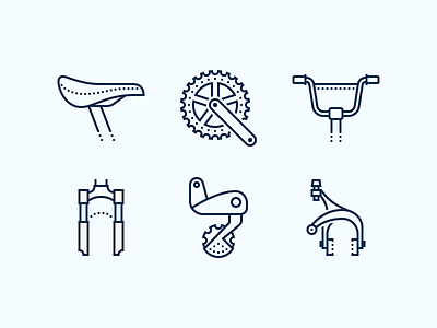 Dotted icons: Bike Parts