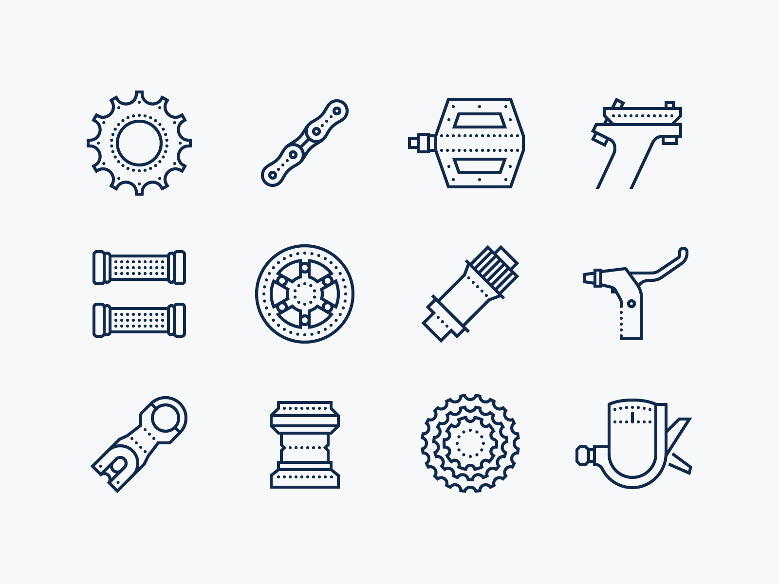 Dotted icons Bike Spare Parts by Marina Green for Icons8 on Dribbble