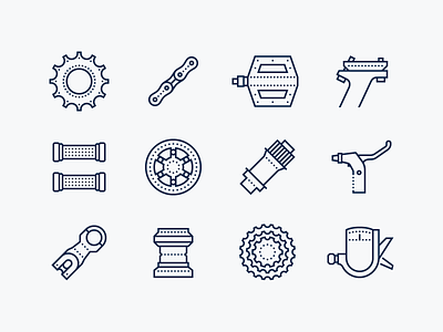 Dotted icons: Bike Spare Parts