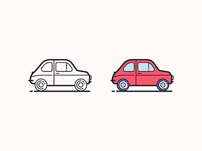 Hand Drawn icons: Fiat 500