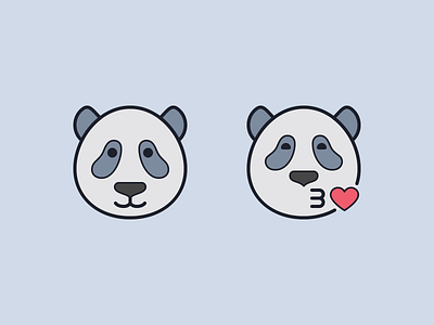 Hand Drawn icons: Pandas design digital art emoji emoji set graphic design heart icon icon set icons icons8 illustration kiss kissing panda outline panda pandas pet ui ux vector
