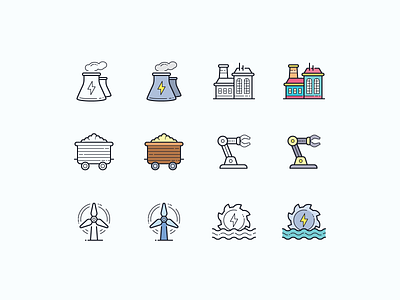 Hand Drawn icons: Industry