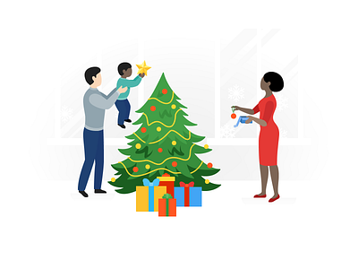 Fogg Illustrations: Premium Upgrade christmas christmas tree color design digital art family flat gift graphic design holiday icons8 illustration iocns8 kid premium upgrade teamwork ui ux vector winter