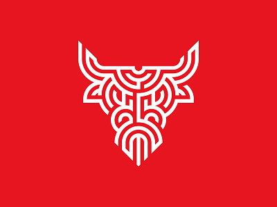 Minotaur Logo bull head logo maze minotaur