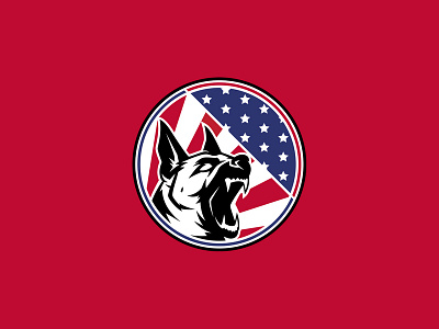 American Dog Logo america dog flag head logo shepherd