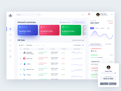 HB DEX - Decentralized Exchange operates on an Ethereum Wallet app app design application ui bitcoin blockchain crypto crypto wallet cryptocurrency dashboard design ethereum ui uiux ux web website