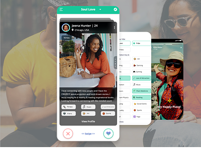 Soul Tribe Dating App branding dating app design devtechnosys graphic design mobile app ui