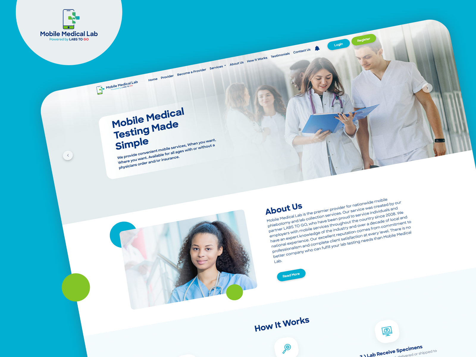 Mobile Medical Lab Healthcare site by Dev Technosys Inspired By