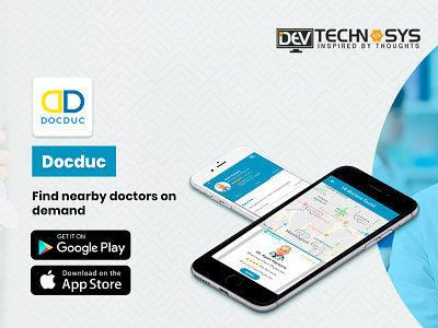 Docduc Find nearby doctors on demand app branding design illustration illustrator logo ui ux web