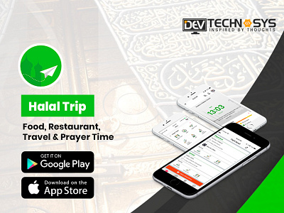 Halal Trip Food, Restaurant, Travel & Prayer Time branding design ui ux web