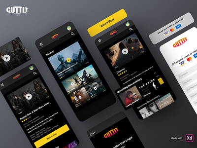 Cuttit mobile version mobile design movies responsive series tv show ui user experience user interface ux web