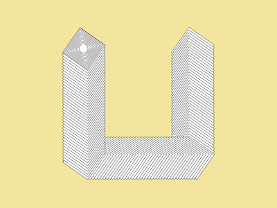 Shape of U design dribbble geometric geometrical illustration letterform lettering vector weekly warm up