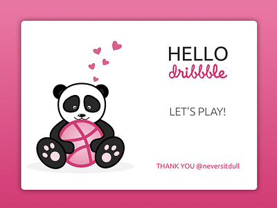 Hello Dribble! black and white debut hello panda pink thank you