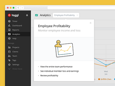 Analytics Onboarding browser toggl web app