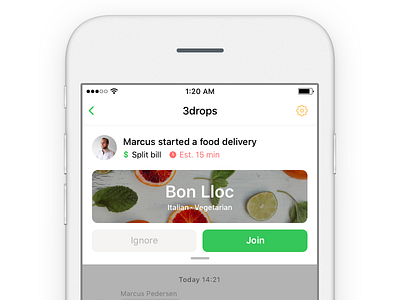 Food Delivery ios iphone ui
