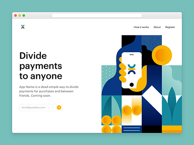 Marketing Page app illustration payment web