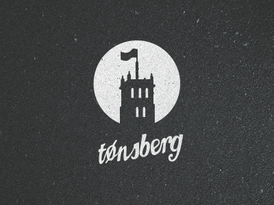 Tønsberg black castle city logo shape type white