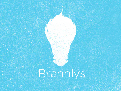 Brannlys blue light bulb logo shape