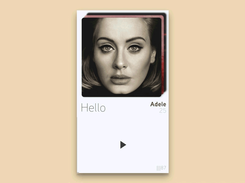 Daily UI #009 – Music Player adele app clean dailyui hello interface minimal music player sketch ui ux