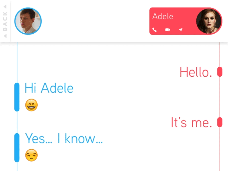 Daily UI #013 – Direct Messaging "Hello!" adele clean dailyui direct emoji hello message messaging minimal simple ui ux