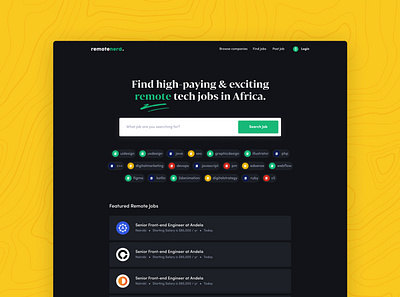 Remote Nerd Job Portal brand business design ghana remote technology ui