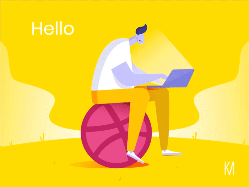 Hello! animation character debuts dribbble illutrations simple ui