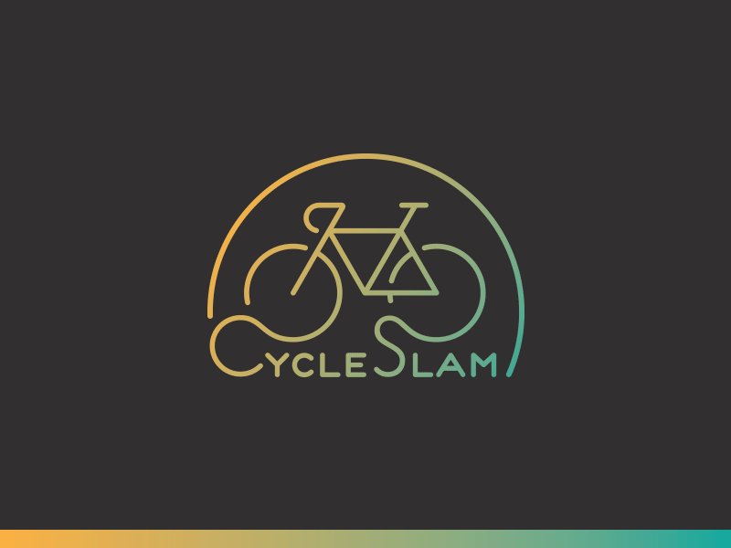 Cycle Slam active bicycle cycle identity line logo mark ride symbol vector