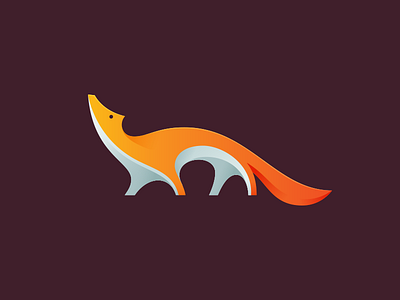 Fox V2 animal fox gradient icon illustration logo mark symbol