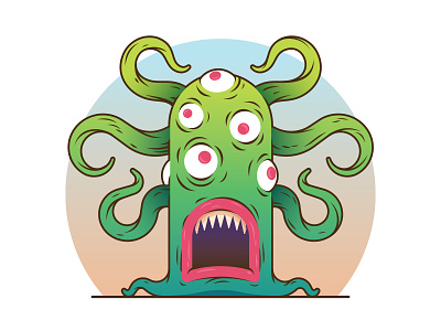 Alien Monster alien contest creature eyes funny halloween illustration silly sticker mule tentacles