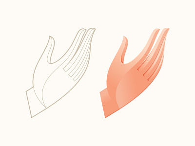 Hand Study anatomy fingers gesture hand icon illustration logo mark symbol vector