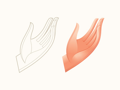 Hand Study 2 anatomy gesture hand icon illustration logo mark symbol vector