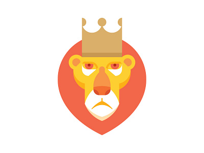 Lion King animal crown icon illustration king lion logo mark symbol vector